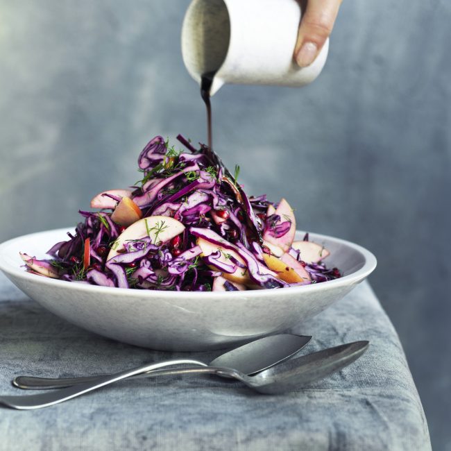 Red cabbage dill and pommegrant kopi